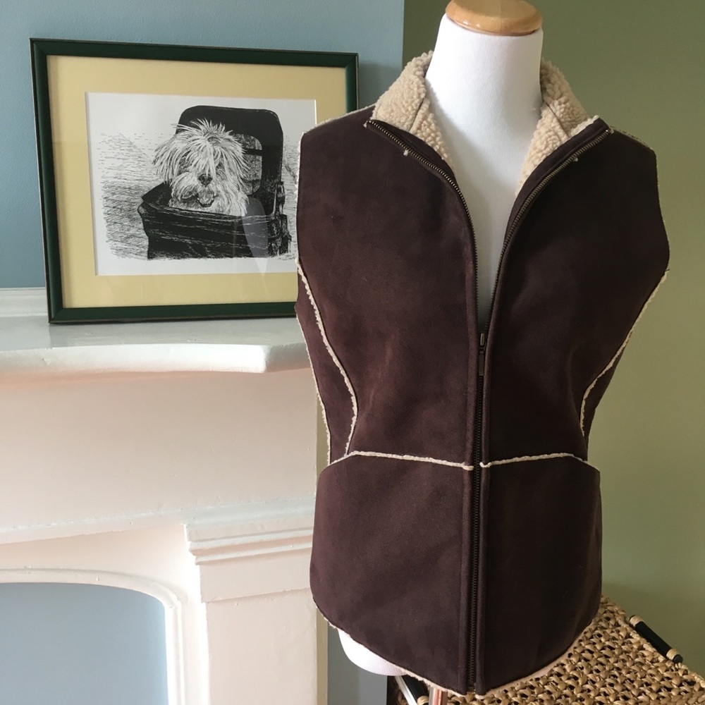 Valerie Stevens Casual Brown Ultrasuede Vest